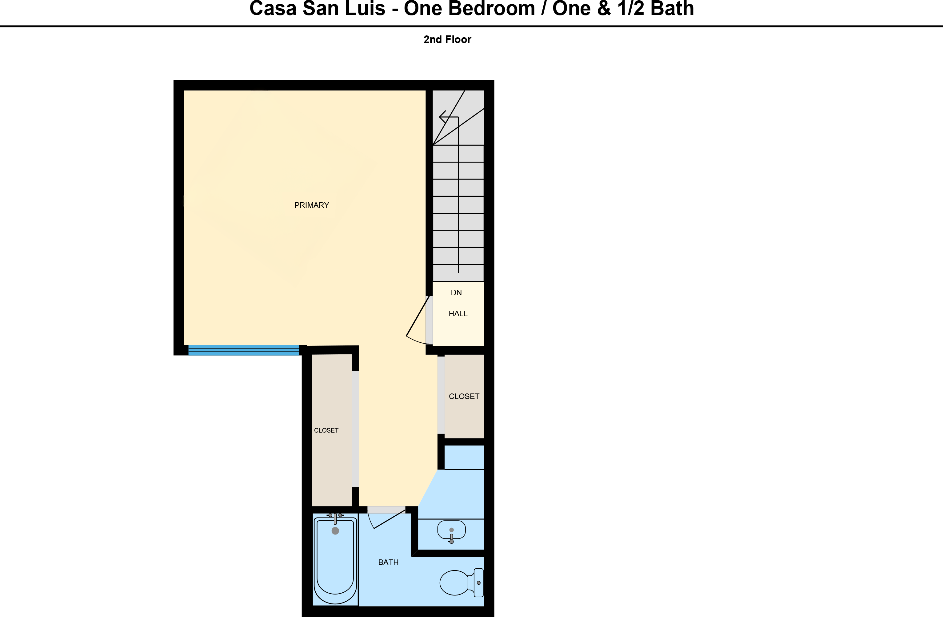 A2 floor plan - 1 bed 1 bath - 897 sq ft